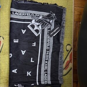 Karl Lagerfeld Charcoal and Light Gray Scarf